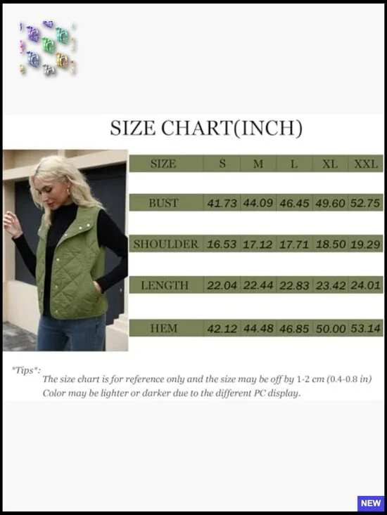 Quilted Vest Lightweight Sleeveless Button Down Preppy Chic Fall Outerwear - Picture 6 of 7